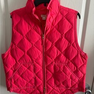 J. Crew Women's Bright Pink Quilted Vest